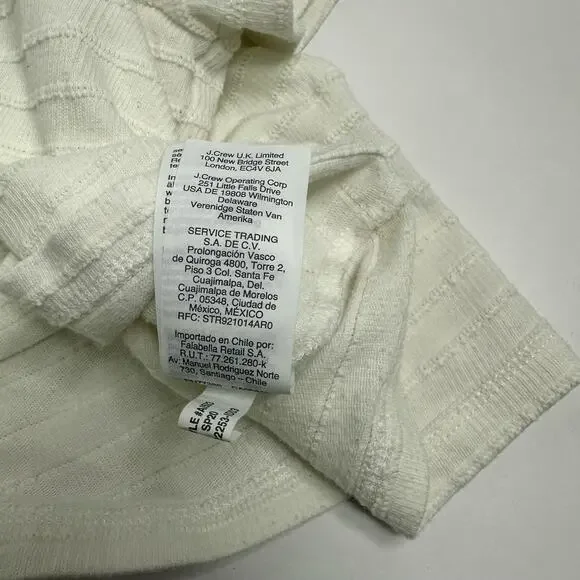 Madewell Cream Textured Cropped V-Neck Tee Size M - Picture 8 of 10